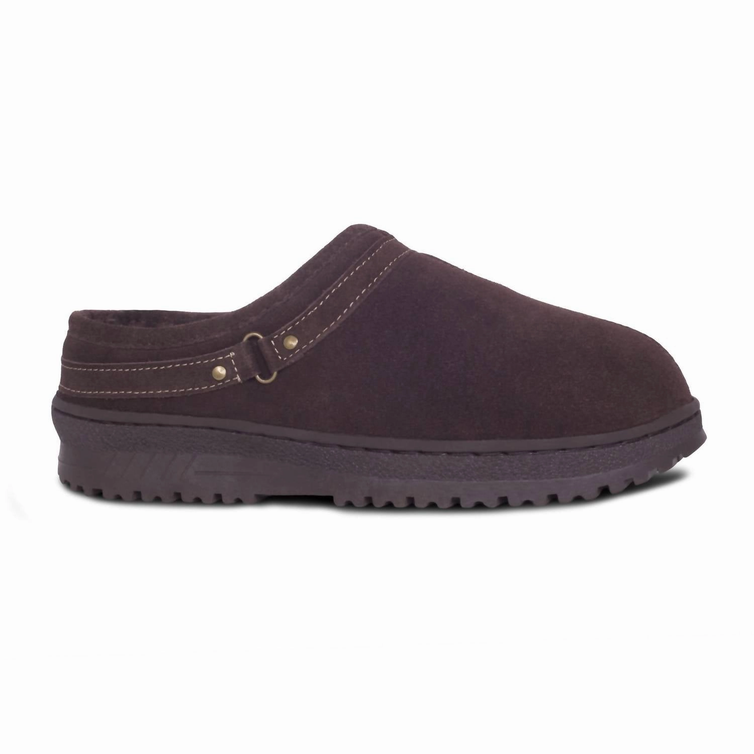 Unisex Sheepskin Clog In Chocolate Lace Up