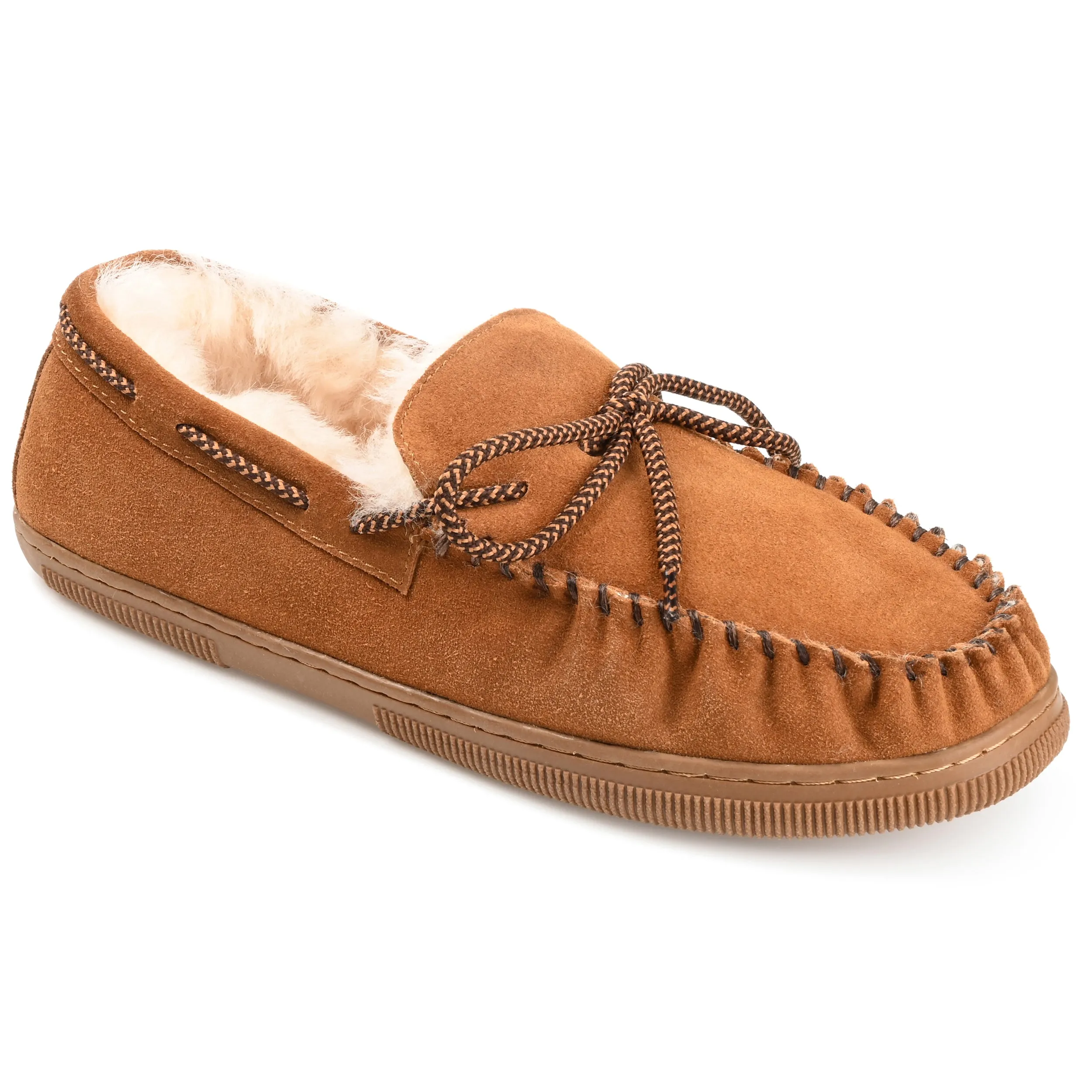 Customizable Minimalist Territory Meander Genuine Sheepskin Moccasin Slipper