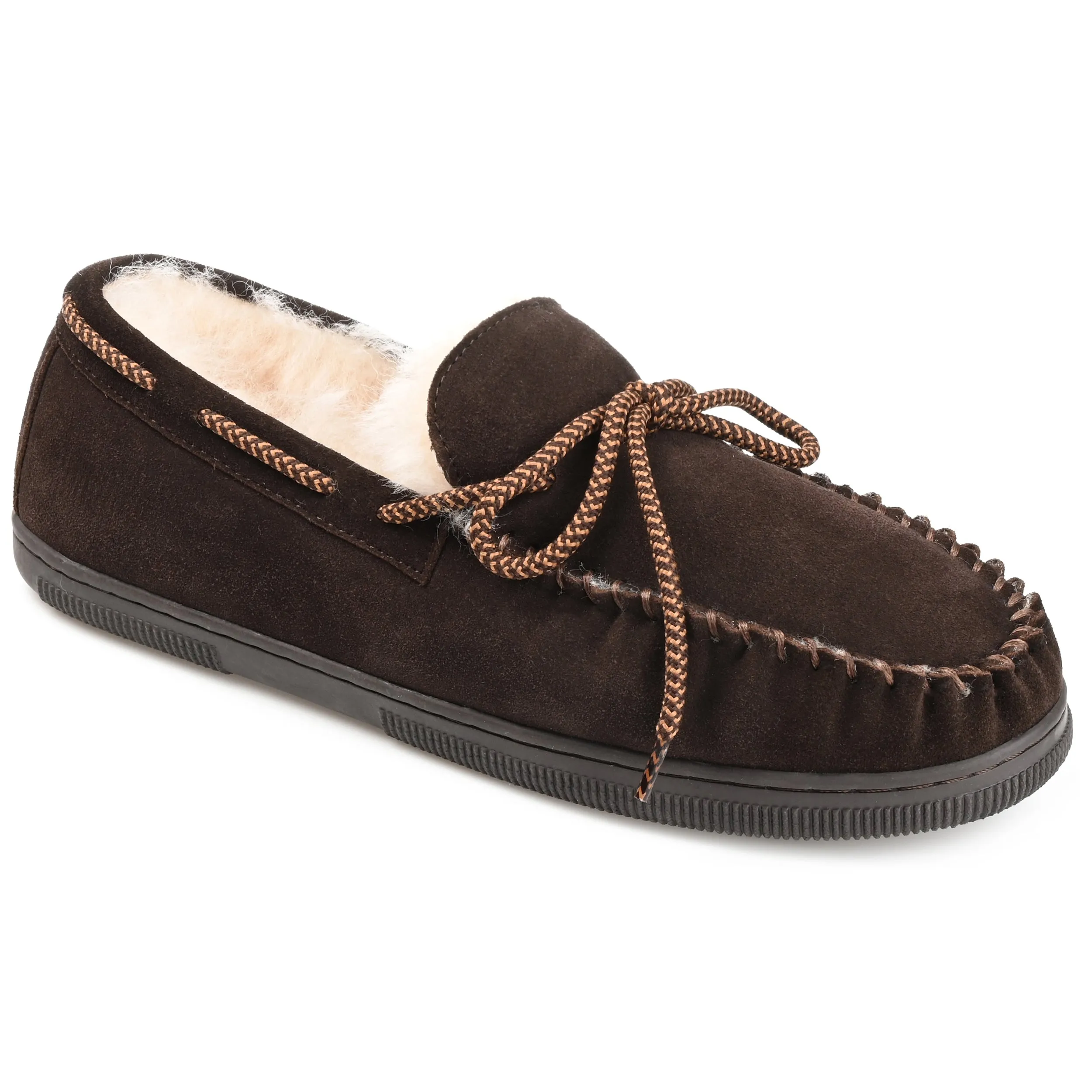 Flexible Fit No Buckle Territory Meander Genuine Sheepskin Moccasin Slipper