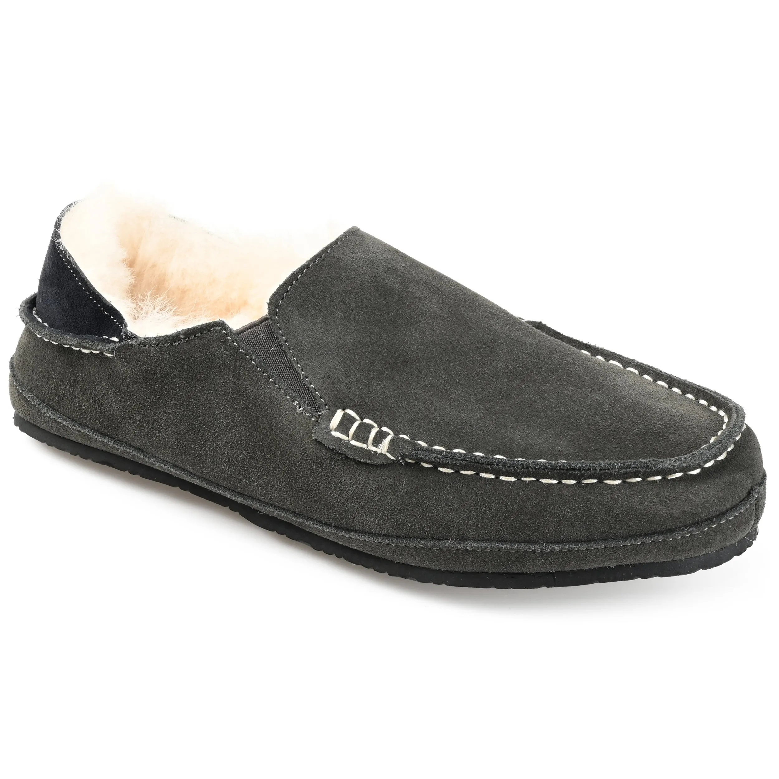 Territory Solace Genuine Sheepskin Fold-down Heel Moccasin Slipper Wide Strap Compact Fit