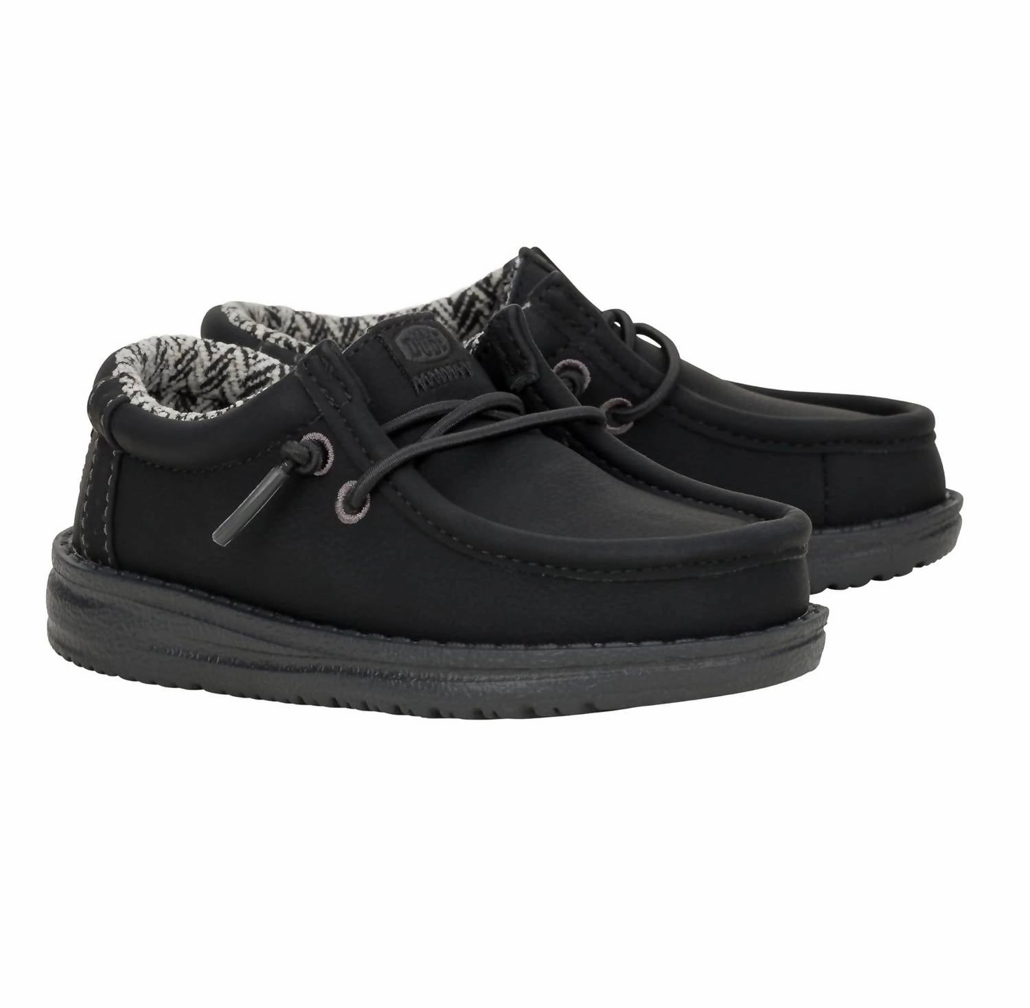 Toddler Wally Classic Shoes In Black & Charcoal Motion Control Design