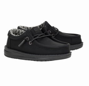 Toddler Wally Classic Shoes In Black & Charcoal Freedom Steps Cushion Frame