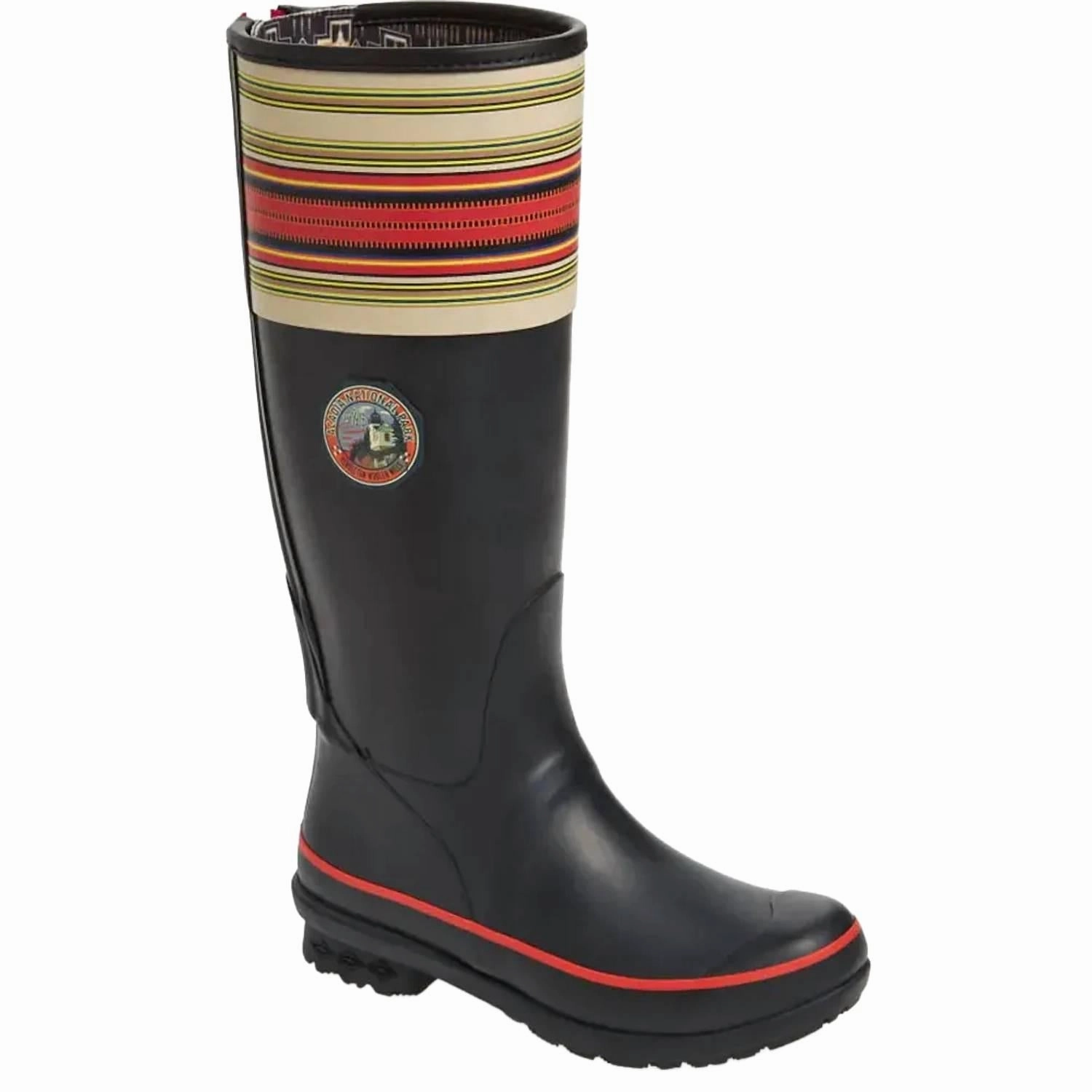 All Weather Snow Trekker Zip Closure Women's Acadia National Park Tall Rain Boot In Black