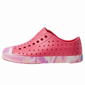 Ventilation Port System Sneaker Brands Native Shoes Jefferson Sugarlite Marbled Dazzle Pink / Winterberry Princess Marble  12111510-5711 Pre-School