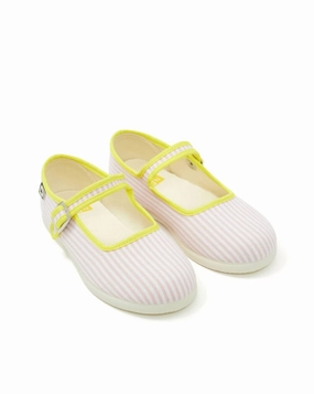 Girl's Jane Shoes In Stripe Rose Work Trip