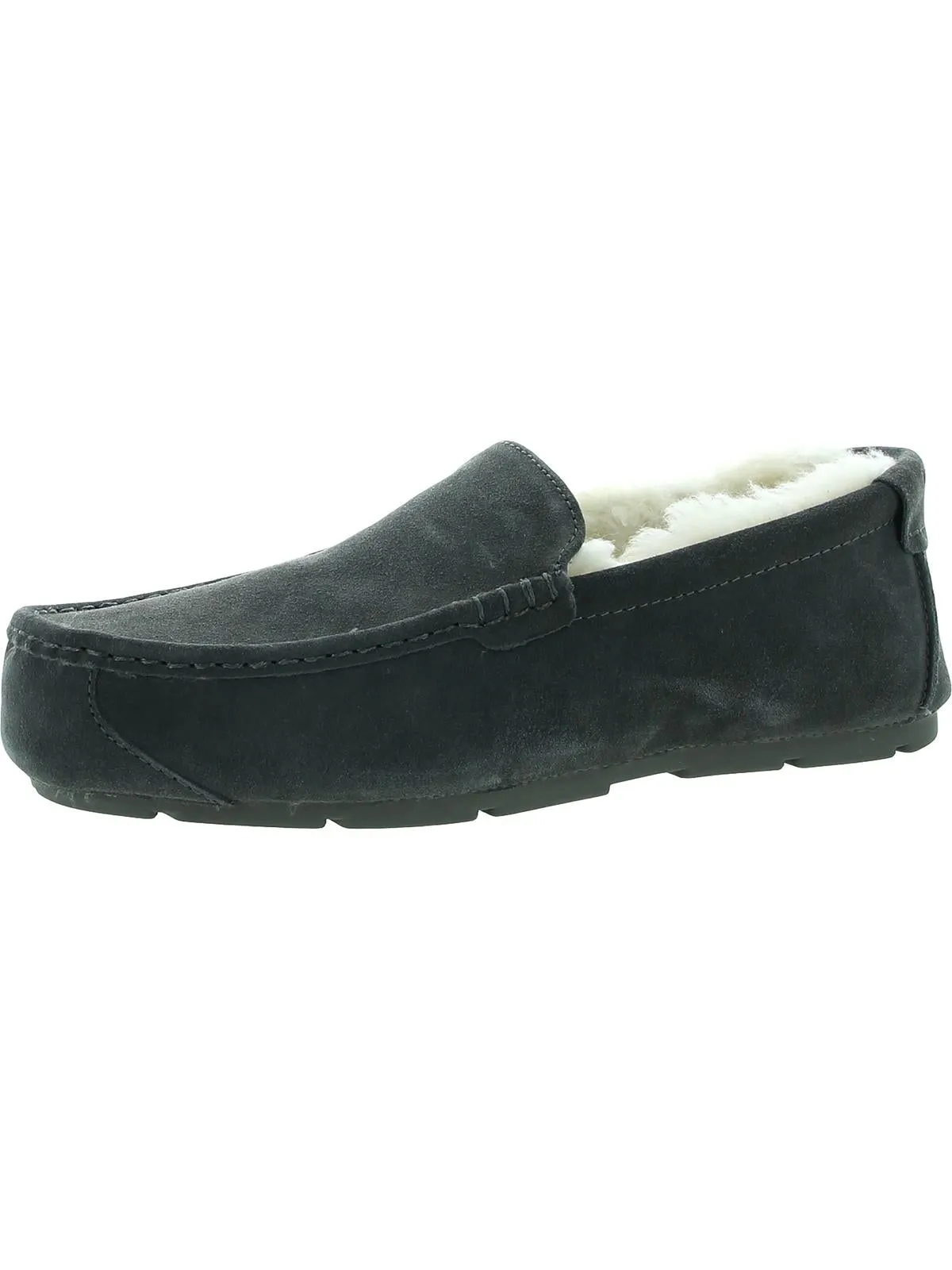Urban Edge Tipton  Mens Suede Faux Fur Moccasin Slippers