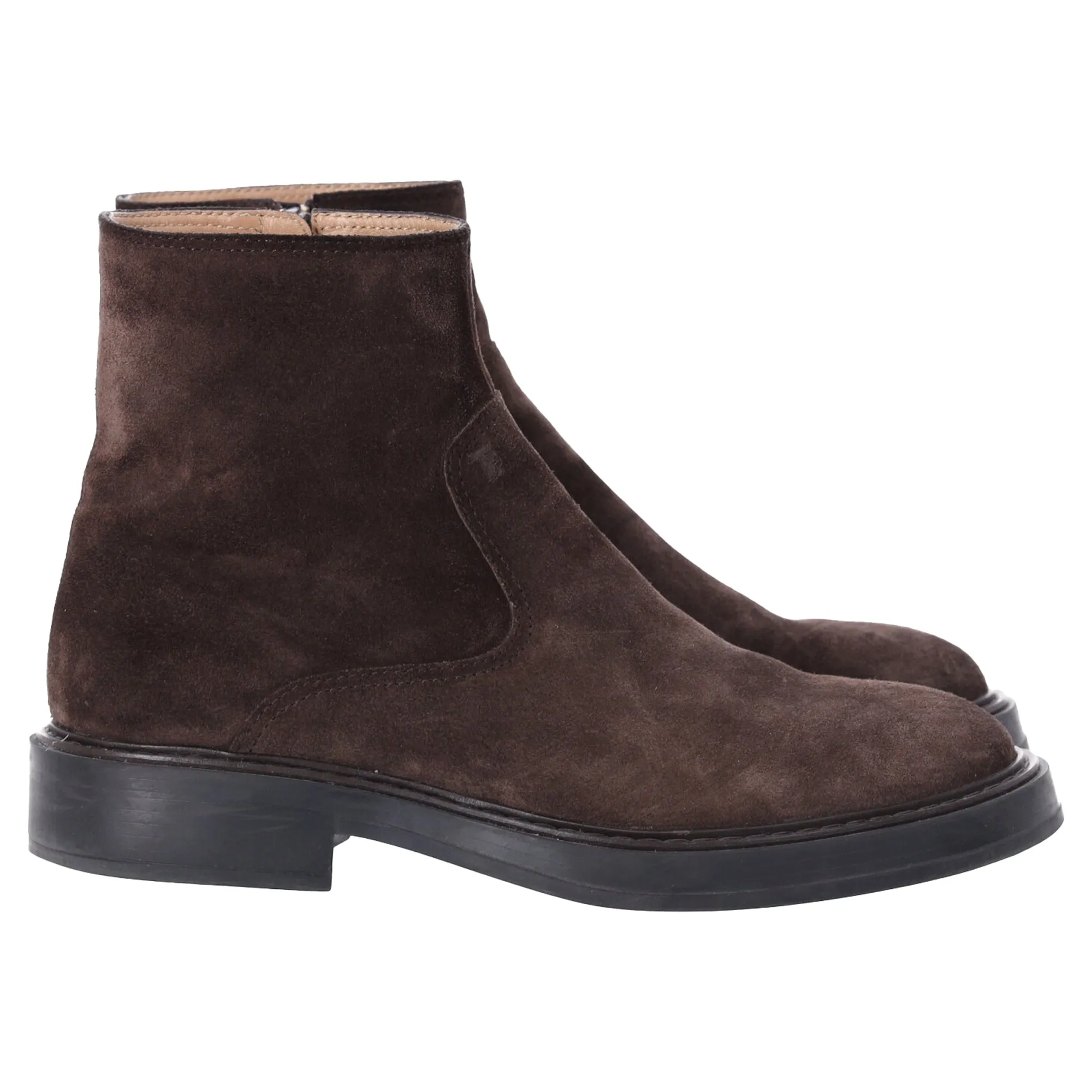 Tod's Almond-Toe Ankle Boots in Brown Suede Quick Fashion