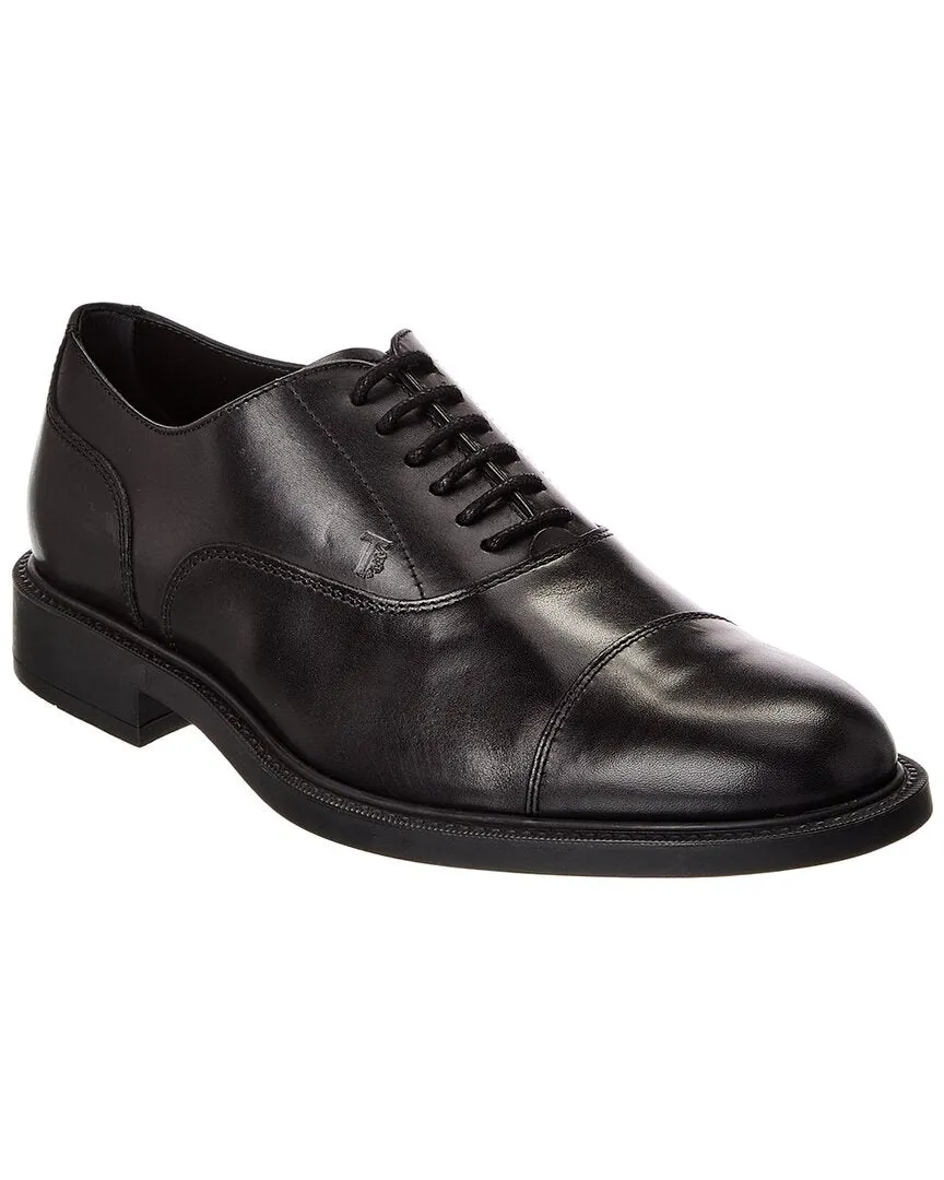 TOD??s Leather Oxford Subtle Details Matte Black Oxfords
