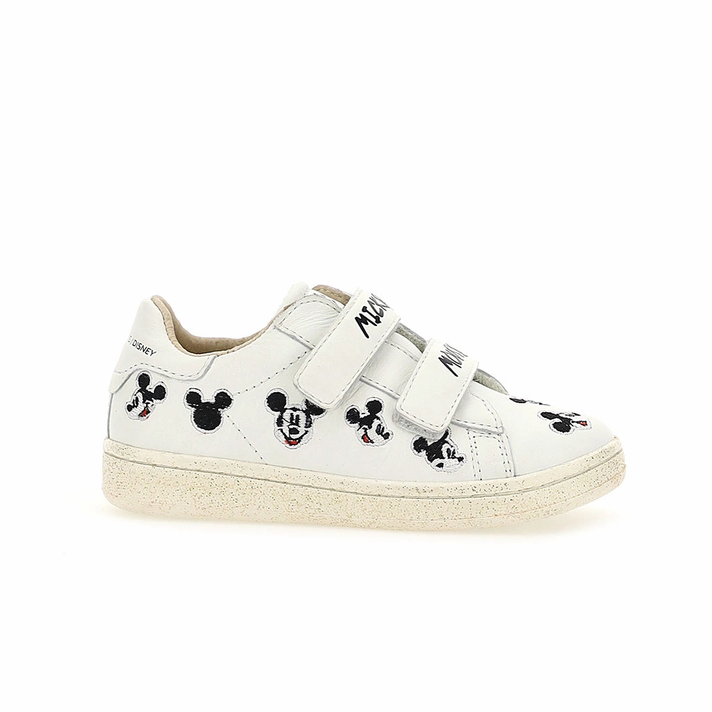 Reinforced heel Heavy Use White Logo Trim Mickey Velcro Sneakers