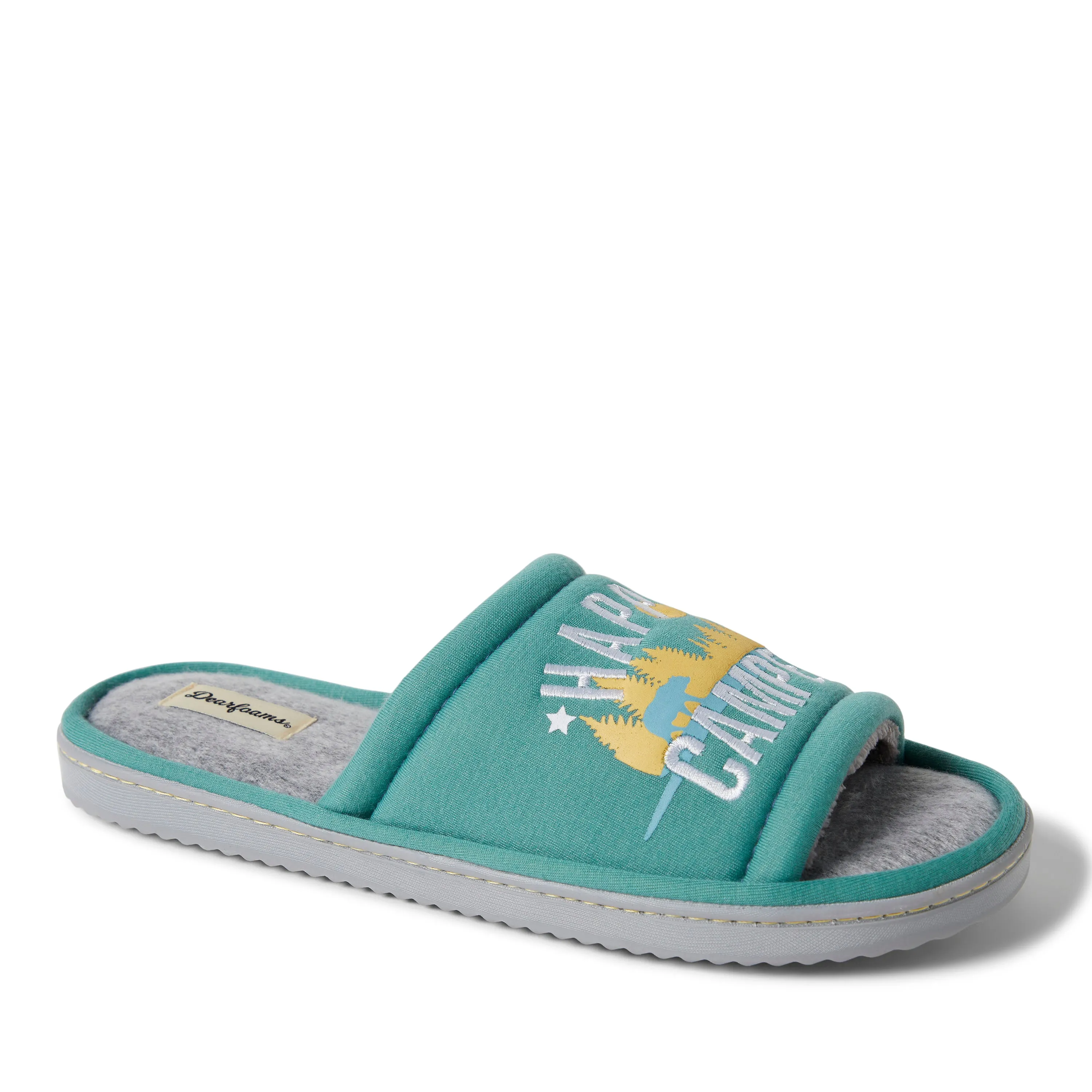 Dearfoams Mens Men??s Lennox Sweatshirt Camp Slide Slipper Summer Footwear for Men