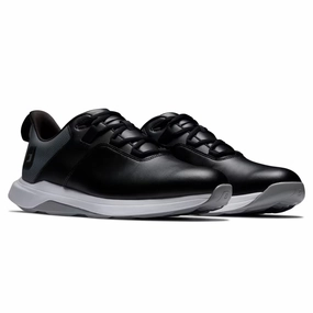 FootJoy ProLite 56922 Men's  Black Gray Leather Spikeless Golf Shoes RHS4429 hassle - free toe - box - roomy shoes
