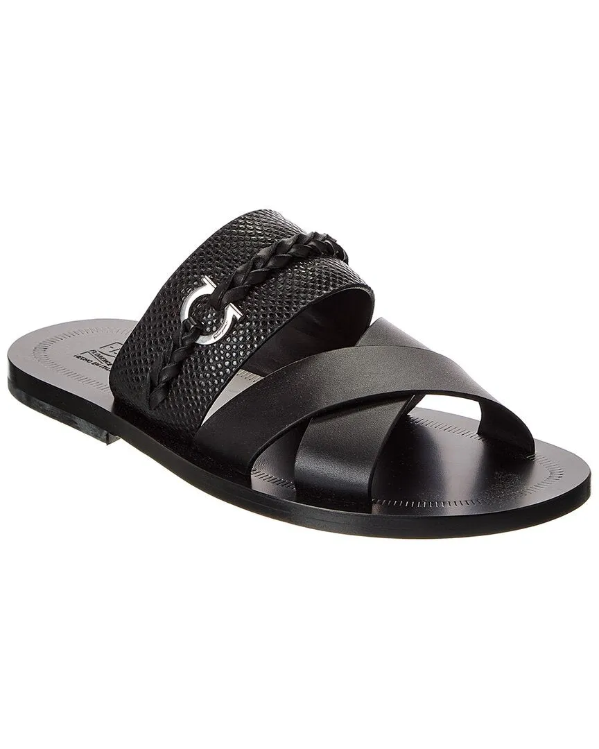 Simple Step Ferragamo Giotto Leather Sandal