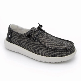 Kid's Wendy Shoes In Woven Zebra Black Stripe Coffee Walk