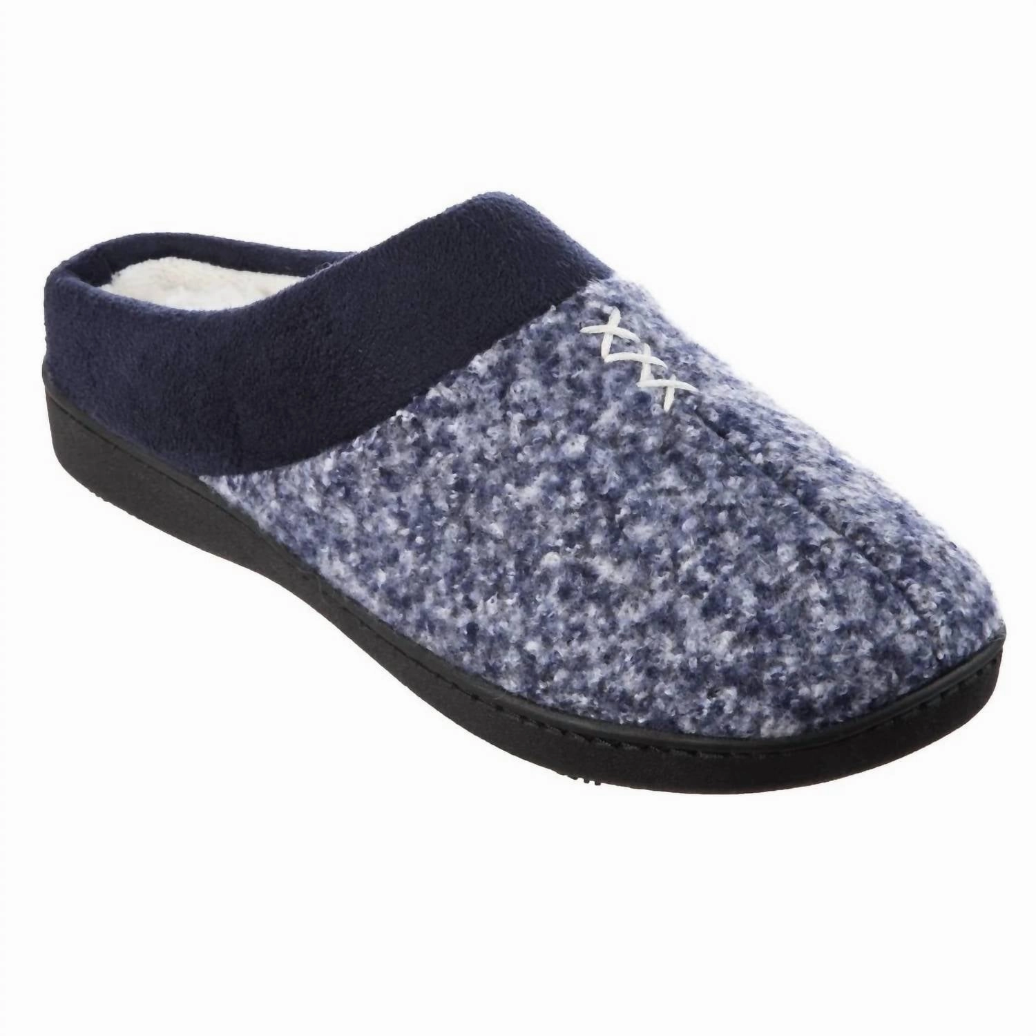 Anti   Rust Women??S Heathered Knit Jessie Hoodback Slippers In Navy