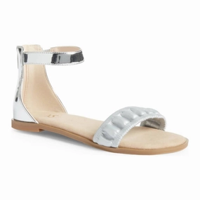 Kids Miss Cambelle Ruffle Sandal In Silver Cushioned Comfort