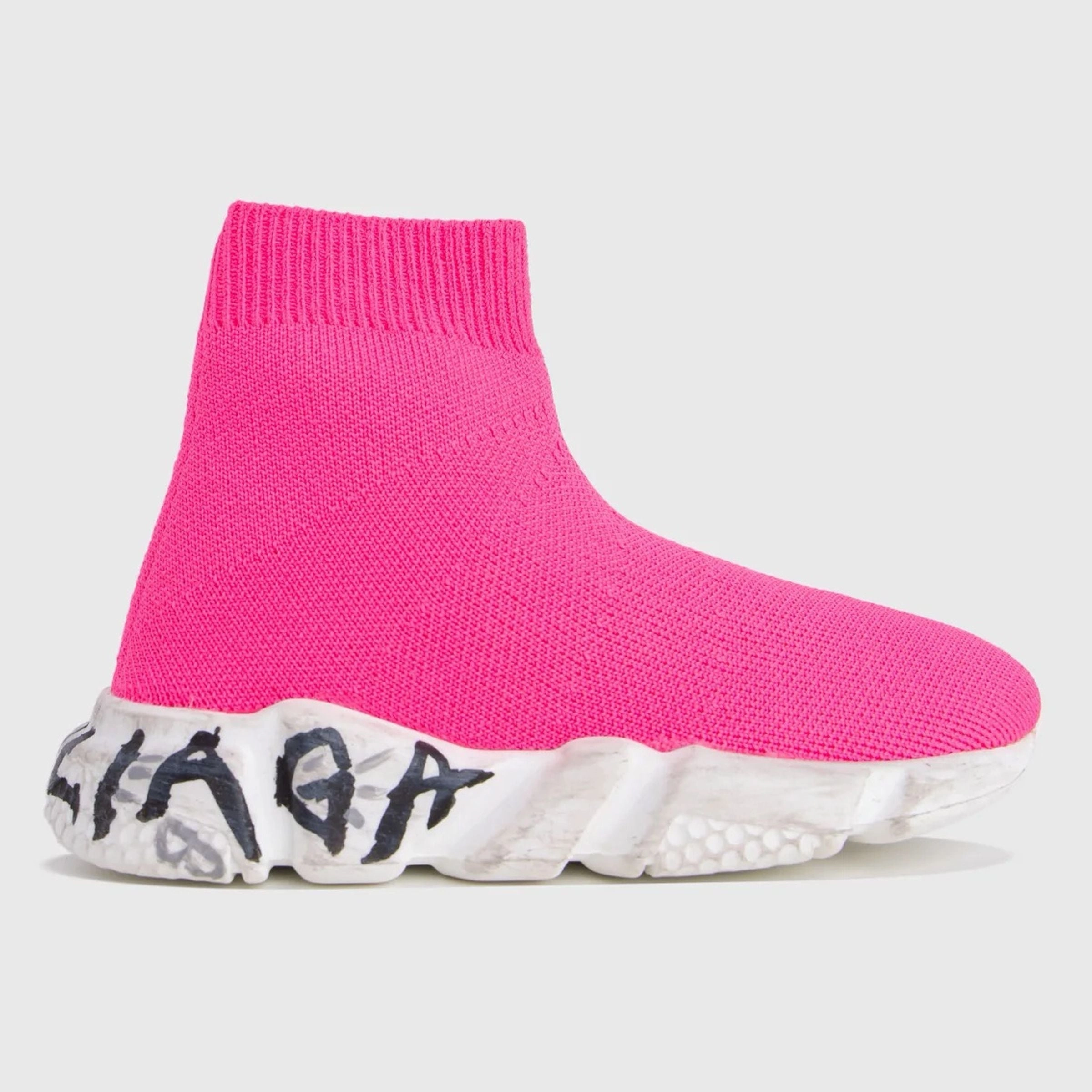 Pink Speed Graffiti Sneakers Block Stride platform