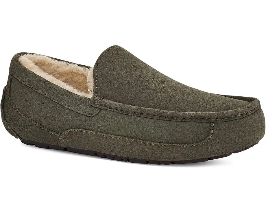 UGG Ascot 1101110 Slipper Men's 9 Forest Night Suede Wool Lined Moccasin KHD1510 Support Comfort