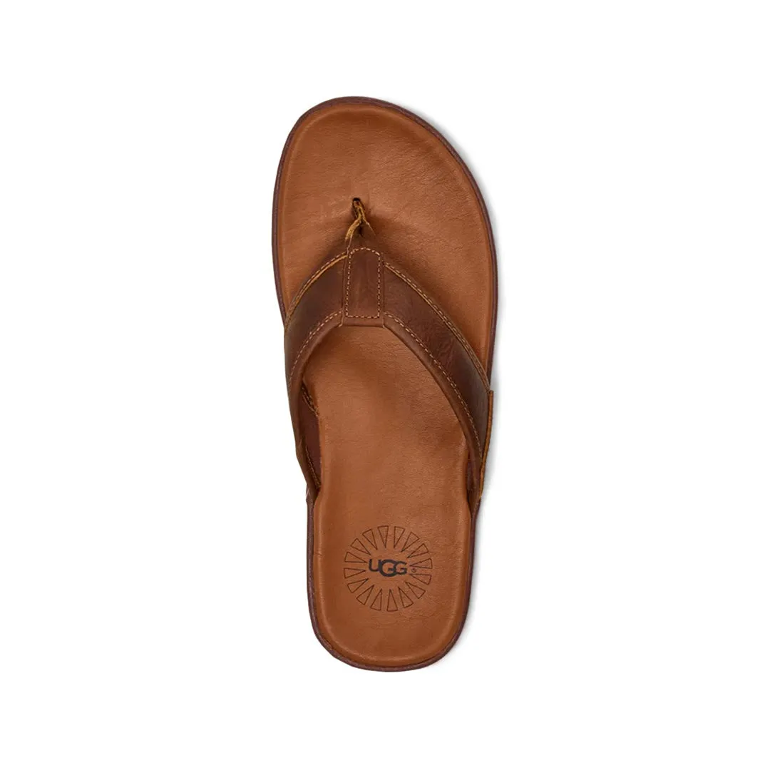 UGG? - Men's Seaside Leather Flip Flop Sandals (1102690-LUG) Beach Shoes for Men Stylish Design