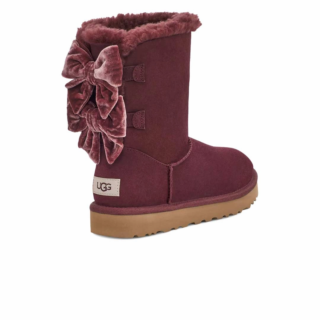 UGG? - Women's Bailey Bow Crushed Velvet Boots (1138171-WGRP) Flexible Shank Cushioned Step Rough Terrain