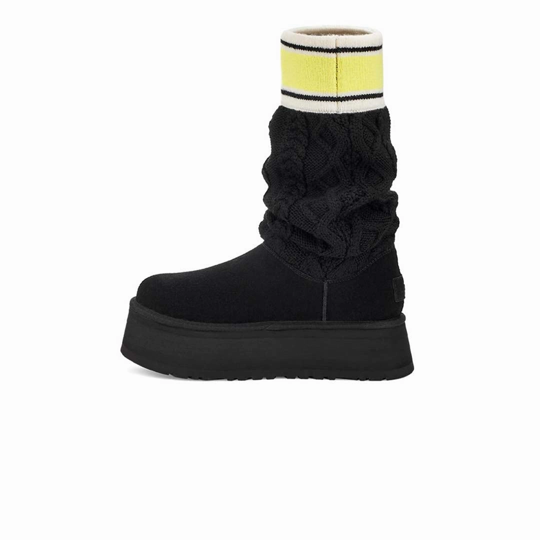 Comfortable Padding Eco Material Morning Walk UGG? - Women's Classic Sweater Letter Boots (1144045-BLK)