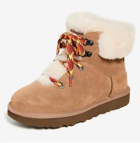 Ugg Women's, Classic Mini Alpine Lace Boot In Chestnut Hybrid style