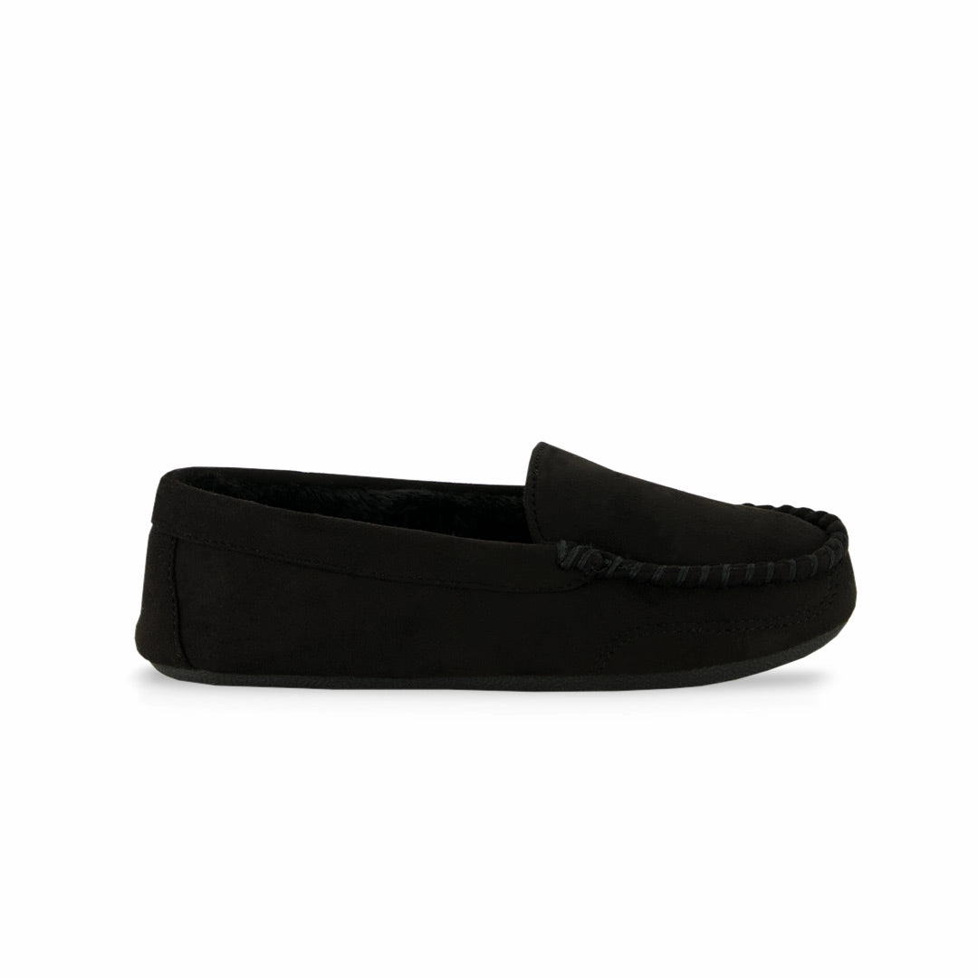 Simple Feel Zebra Stripe Dakota Fleece - Women's Memory Foam Slippers (SLF5976ADF BLK)