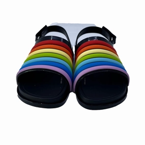 Mini Melissa Girls Black Colorful Sandals Sock Like Style Choice