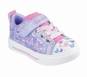 Kid's Twinkle Sparks Ombre Flutter Sneaker In Lavander Multi Microperforated Vamp Sleek Option