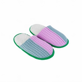 Unisex - Colorblock Slide Slipper In Stone Blue Lilac Cushioned Fit
