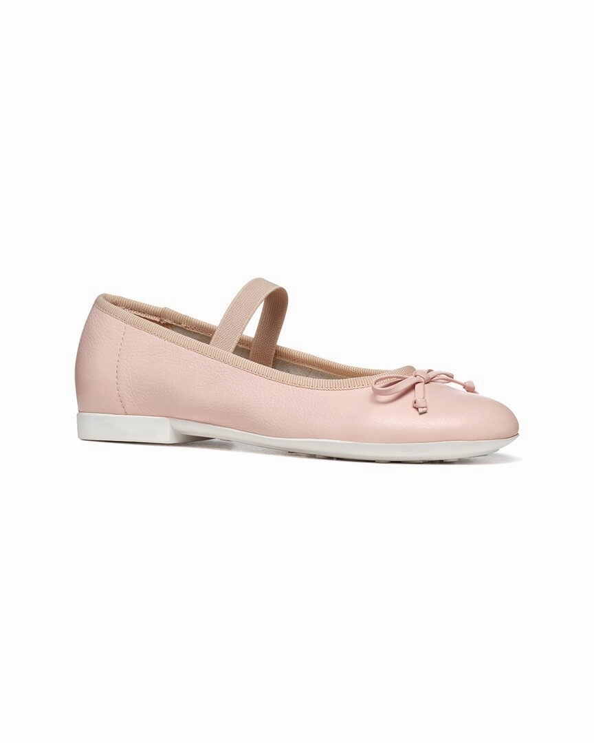 Geox Plie Leather Ballerina Flat Treaded Sole