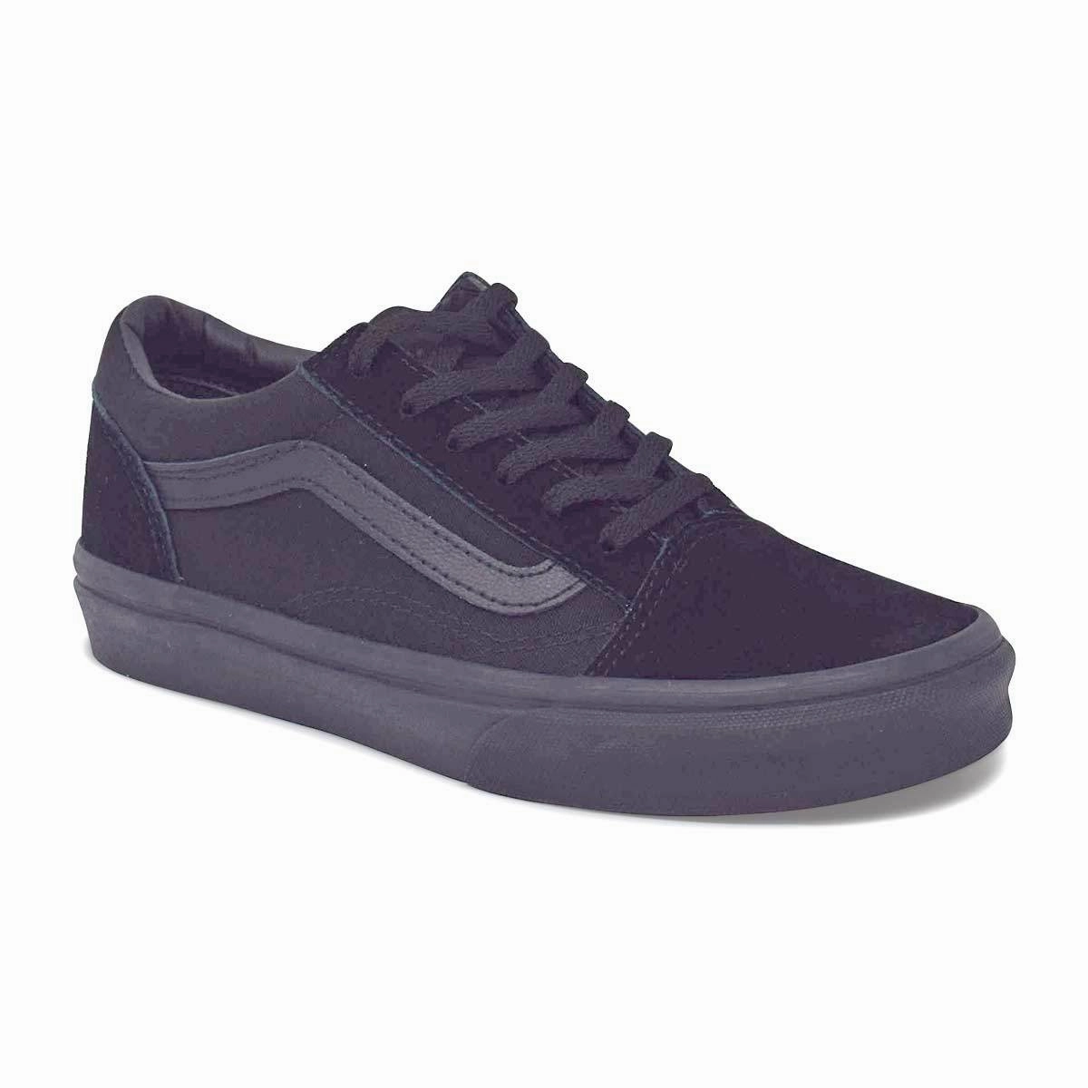 Vans Kids Old Skool Black/Black Shoes Breathable Insole Cover Memory Foam Ankle Support