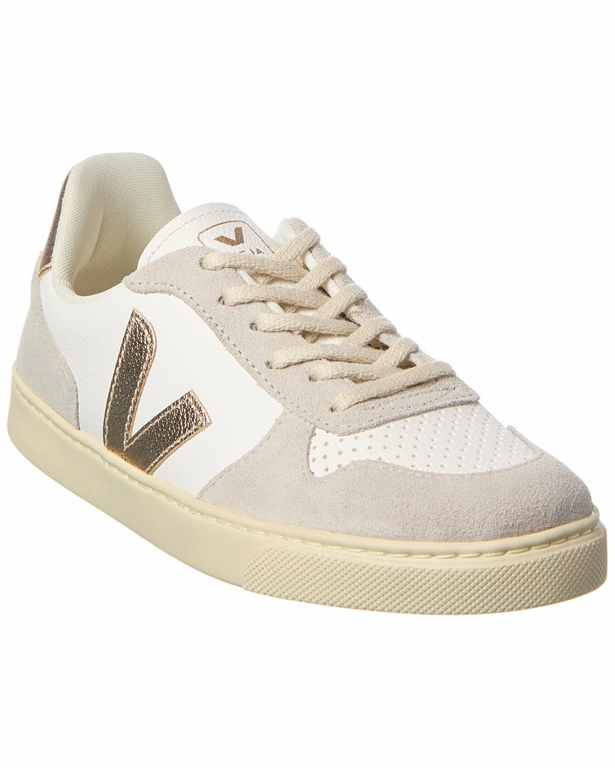 VEJA Small V-10 Laces Chromefree Leather Sneaker Rainy Day