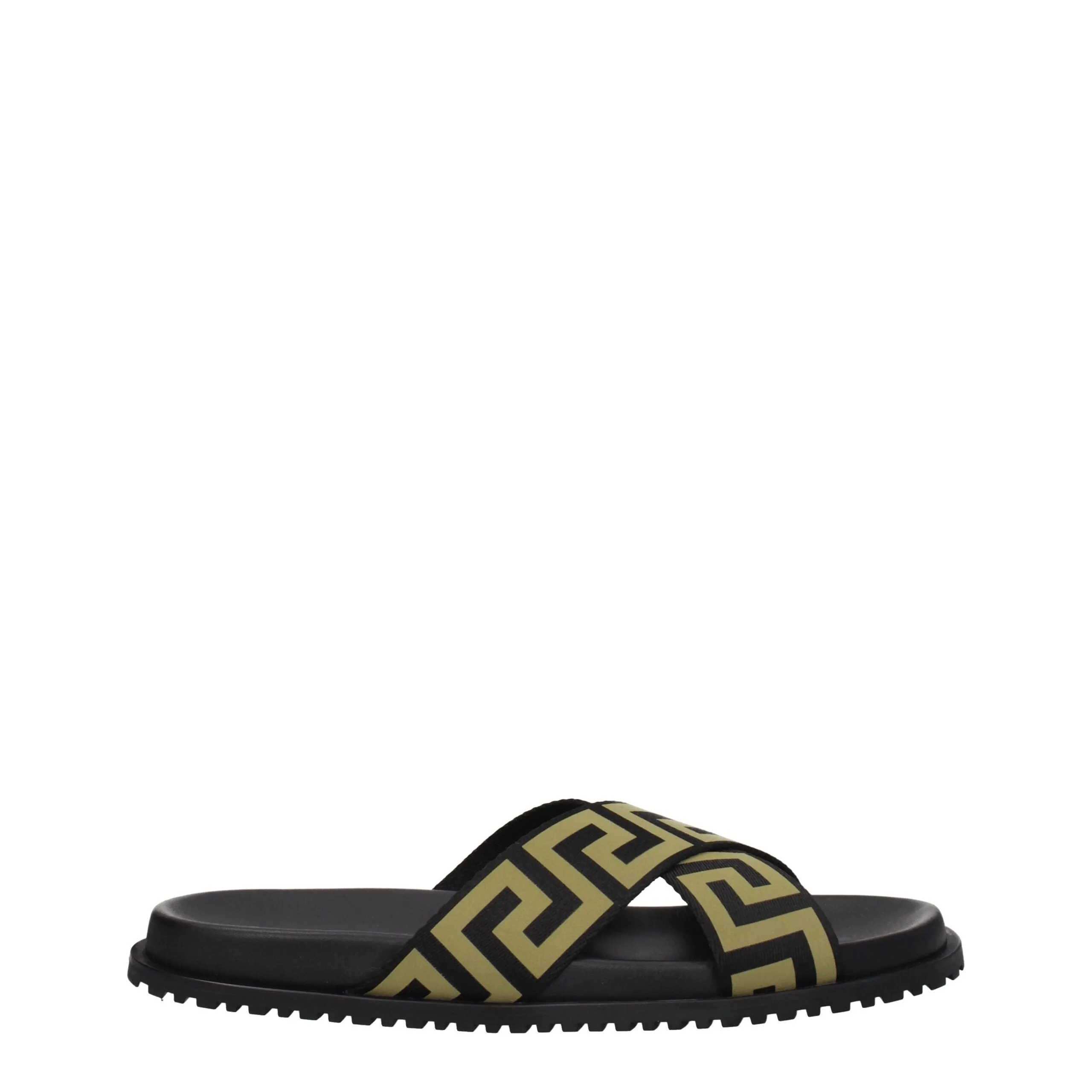 Padded Straps Versace Fabric Men's Slipper