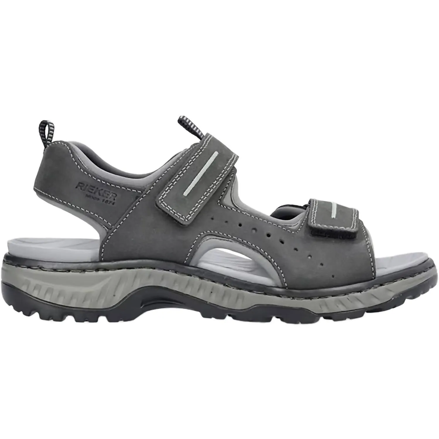Soft Mesh Men's Clemens 61 Synthetic Leather Sandal In Schwarz/blei