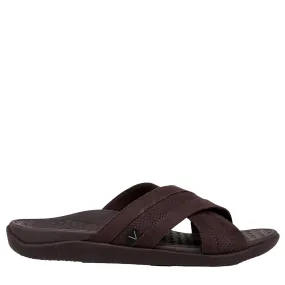 Comfort Focused Vionic Tide Slide Chocolate Leather  I9343L1200 Men's