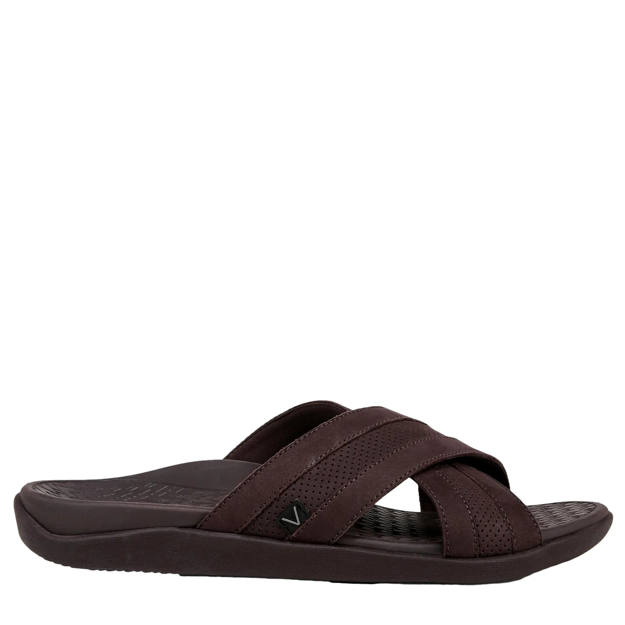 Comfort Focused Vionic Tide Slide Chocolate Leather  I9343L1200 Men's