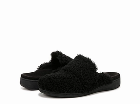 Vionic Gemma II Slippers Women's  Black Round Toe Slip-On Mule RHS4619 Comfortable ankle support