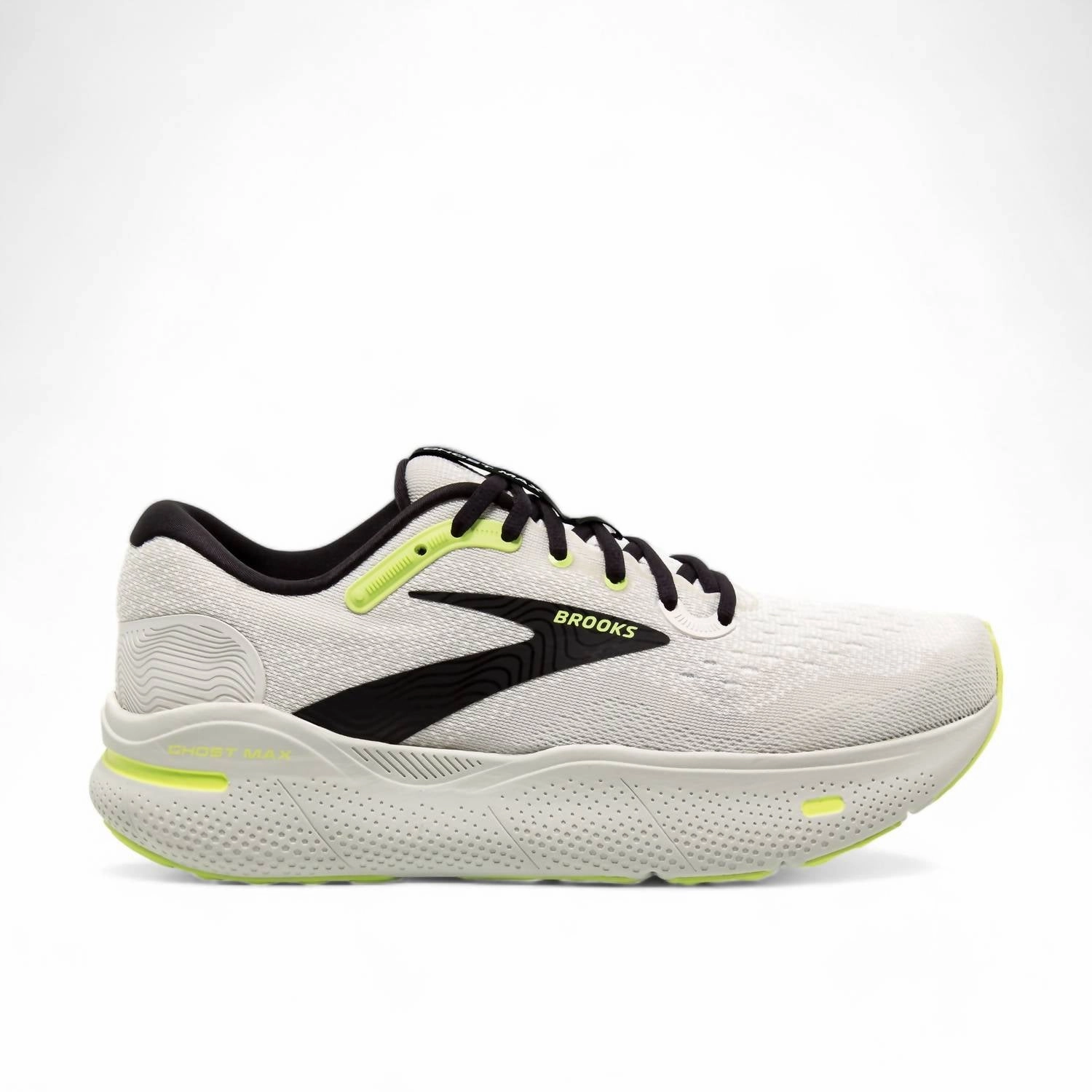Men's Ghost Max Running Shoes In Grey/black/sharp Green market - competitiveness running in a salt flat area shoes