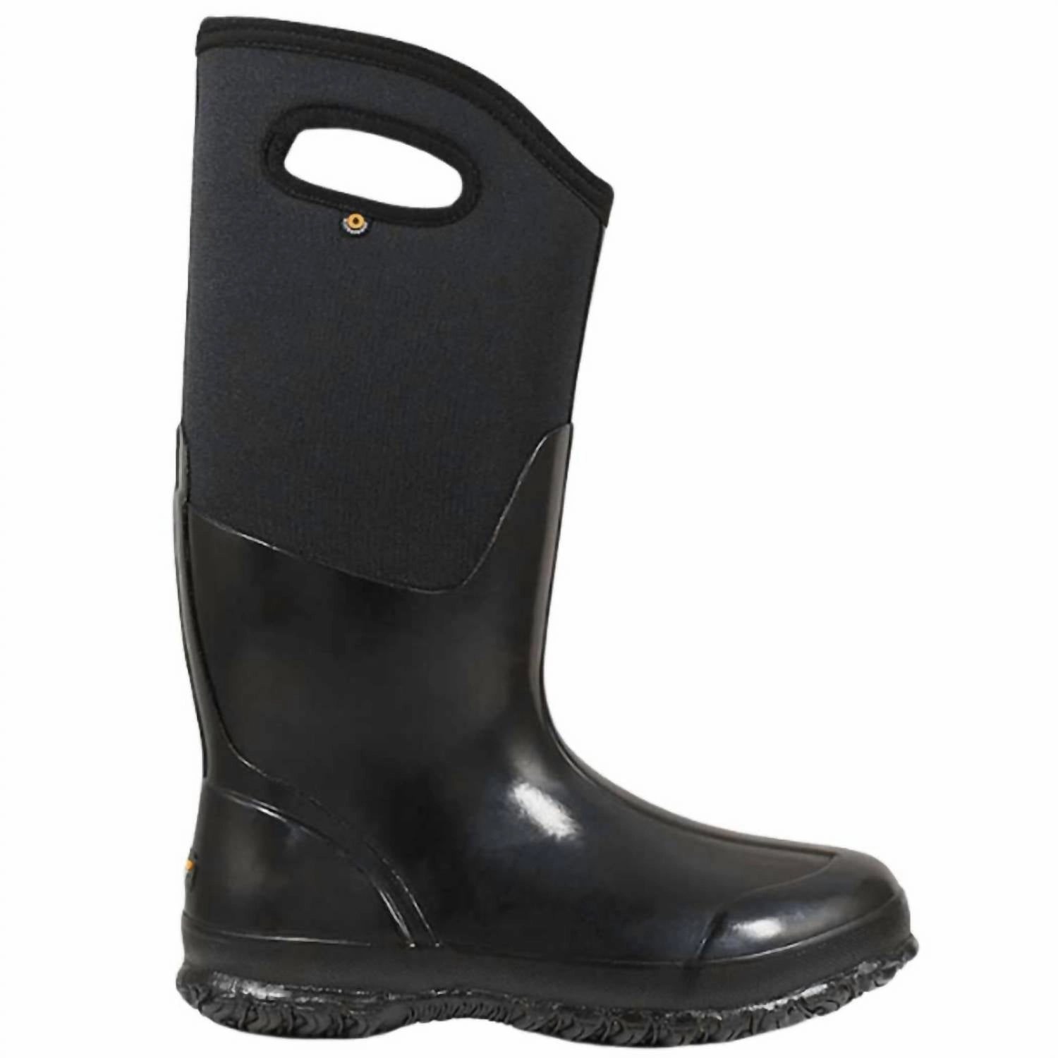 Women's Classic High Boots In Black Shine insulated