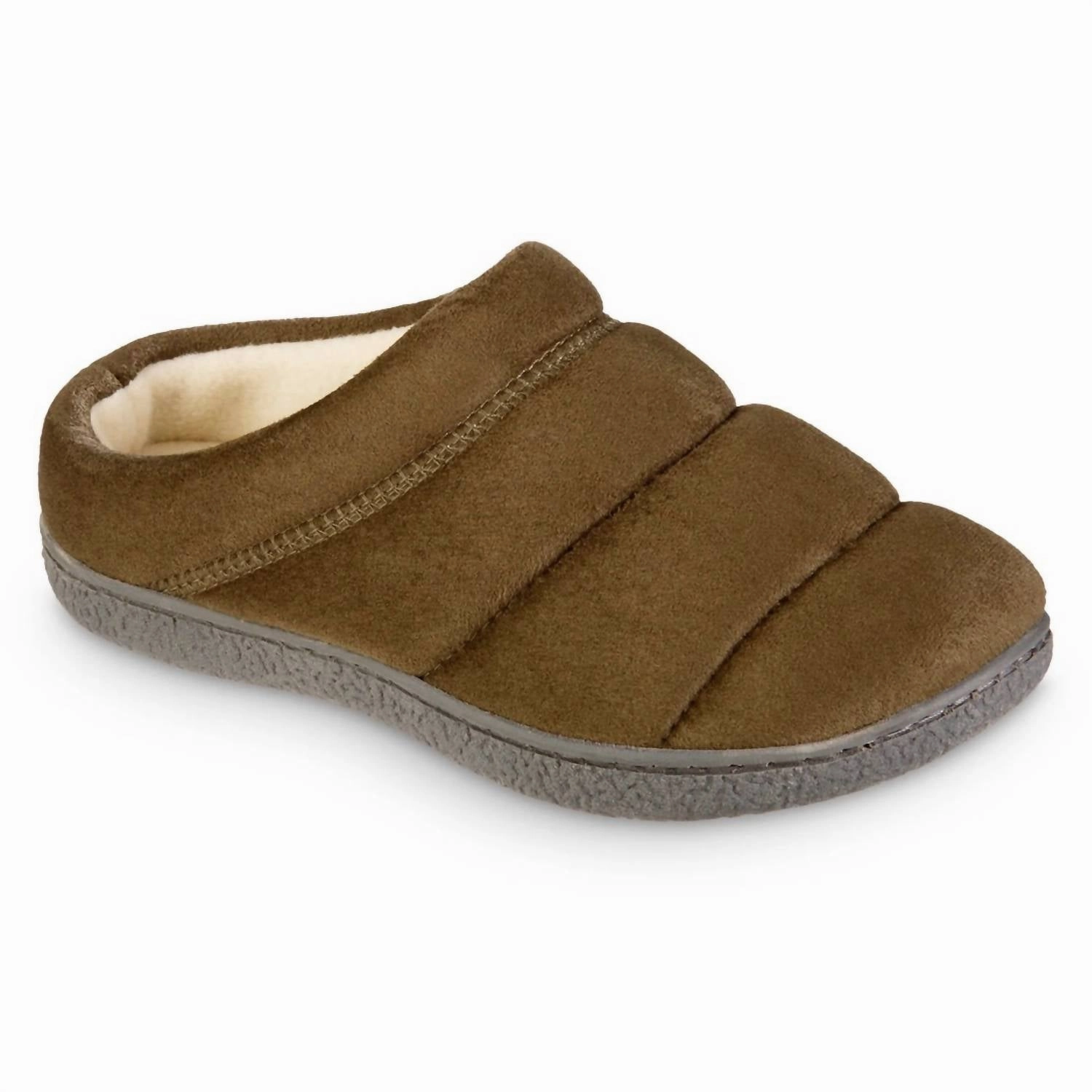 Women's Recycled Microsuede Puffer Clog Slipper In Olive Unique Features