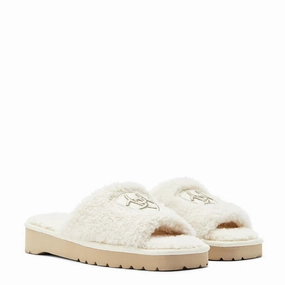 Anti Abrasion Ariat Cozy AR2697-101 Slipper Women's  Cream Fleece Square Toe Slide RHS4924