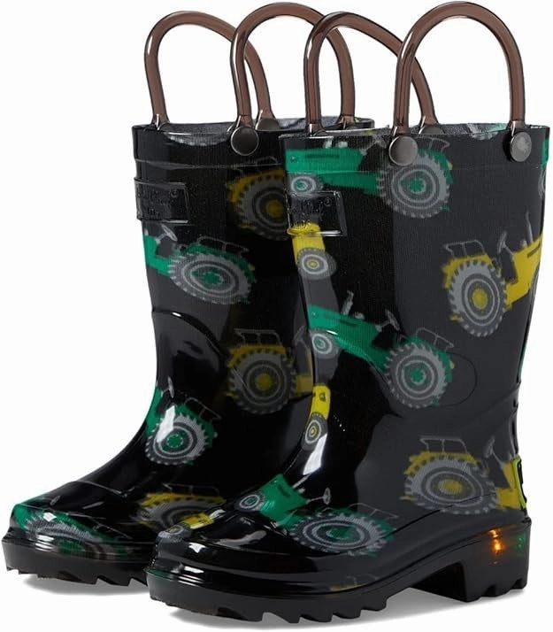 quick dry Stable Support Active Nomad Western Chief Tractor Lighted Kids Multi Mid Calf Pull On Rain Boots FD1444