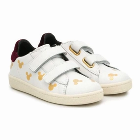 Heel Design Off Duty WHITE GOLD MICKEY PRINT SHOES