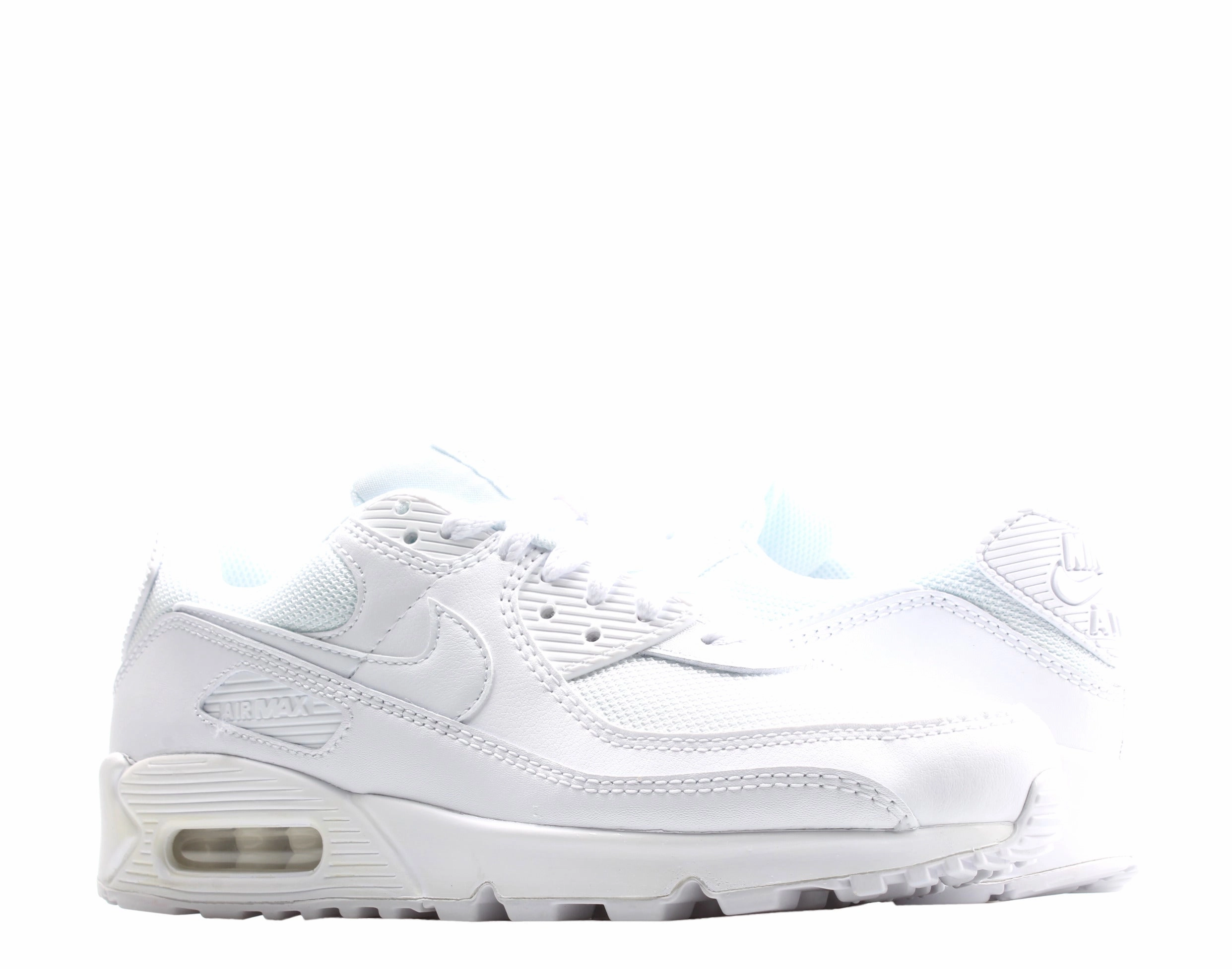 Nike Air Max 90 Triple White/White-Wolf Grey Men's Running Shoes CN8490-100 streamlined look