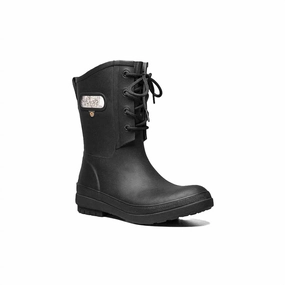 Women's Plush Lined Amanda Boots In Black Feather Light River Crossing