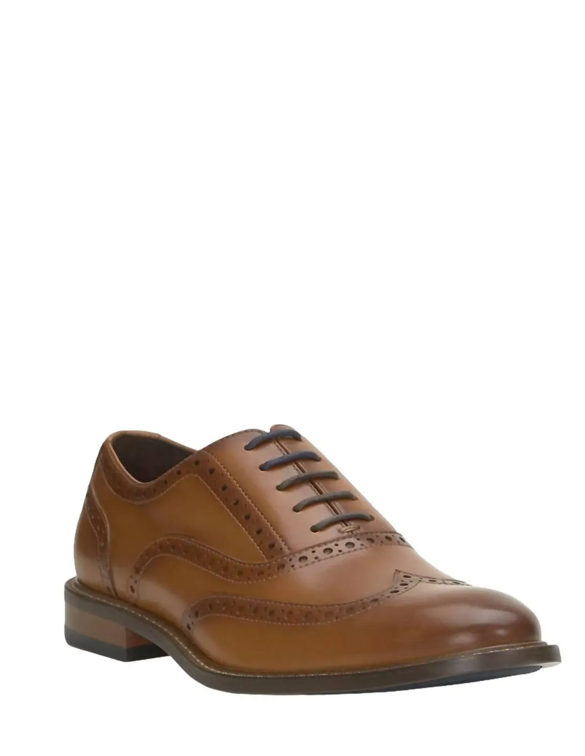 Lazzarp Wingtip Oxford Shoe In Cognac Smooth Form Sharp Dresser Understated Oxfords