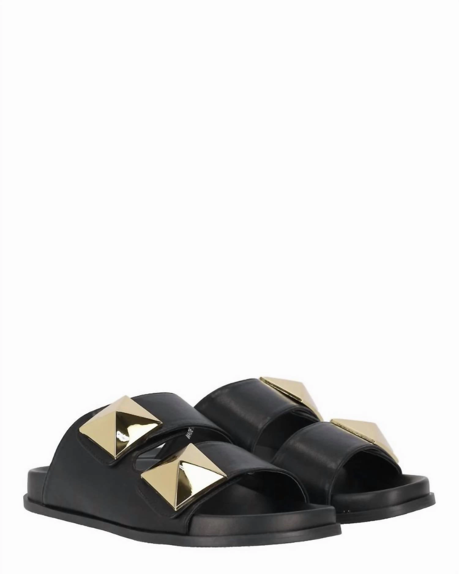 Lightweight Sole Snug fit Woman's P23Us Slippers In Black / Gold