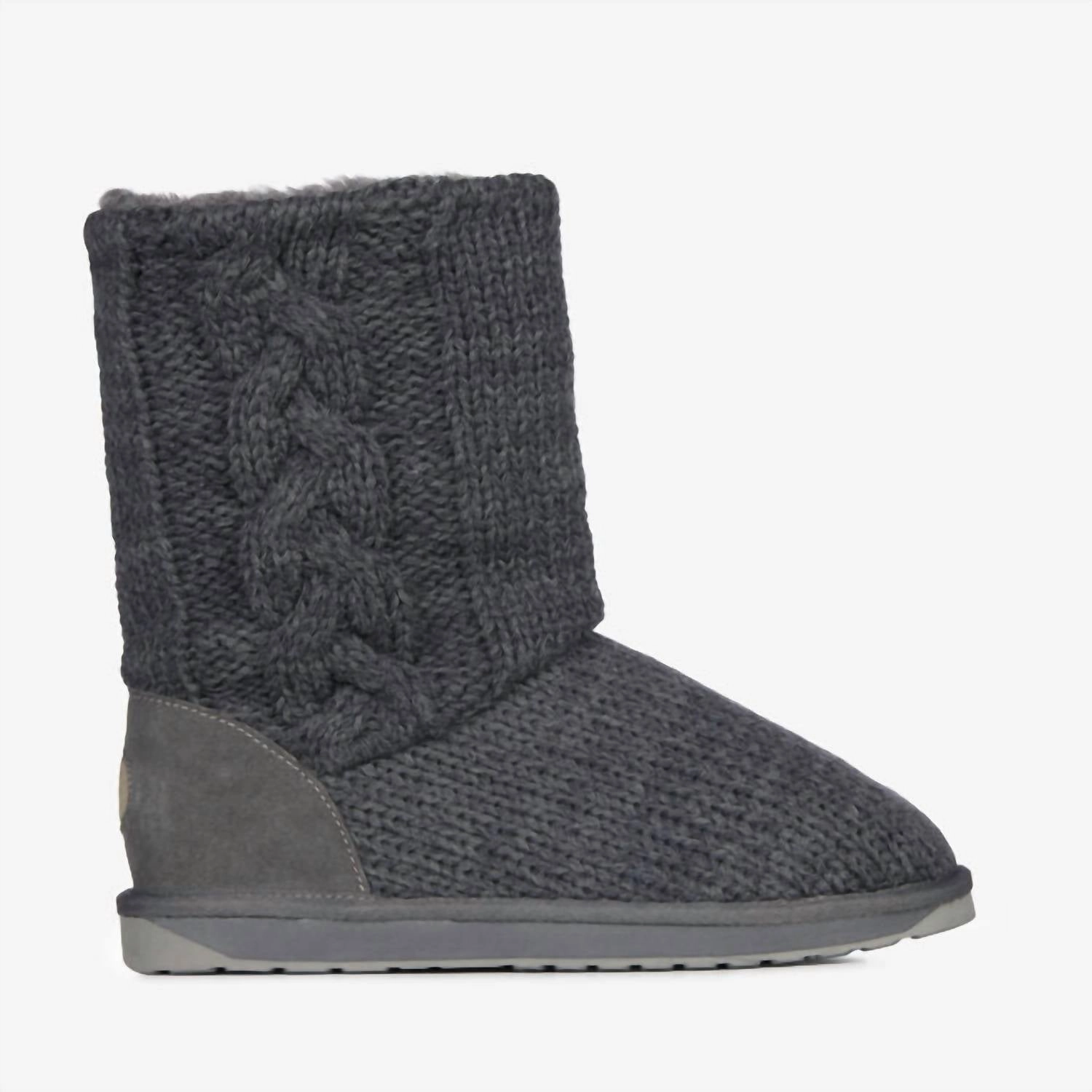 Protective Finish Weather Resistant User Women Bartle Cozy Knit Boot In Dark Grey
