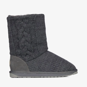 Protective Finish Weather Resistant User Women Bartle Cozy Knit Boot In Dark Grey