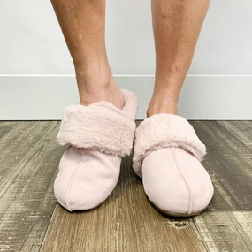 Women's Arianna Arch Support Slipper In Pink Slip Fit Elastic Strap